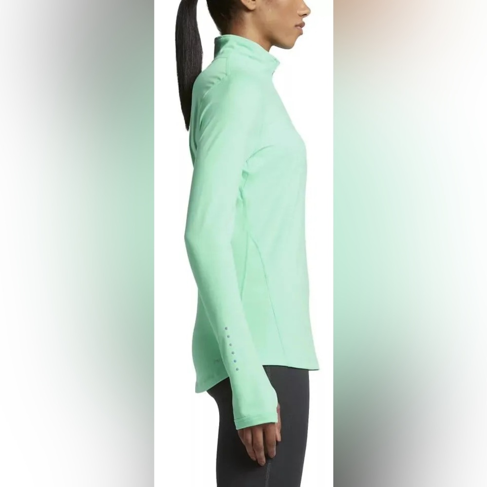 Nike Dry Fit Green Element Running 1/2 Zip Running Jacket Shirt Green Medium - Picture 5 of 11
